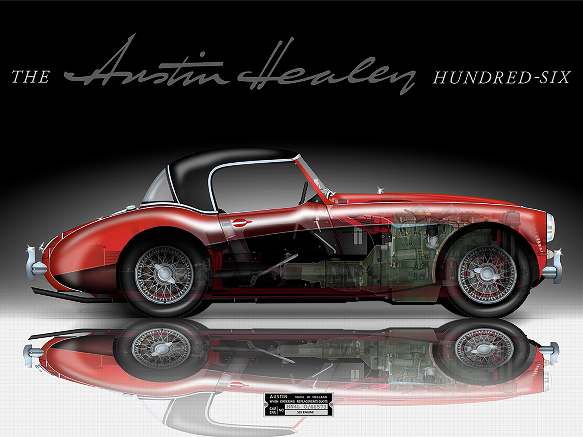 Bonhams Cars : An 'Austin Healey 100-6' garage diorama by Classic