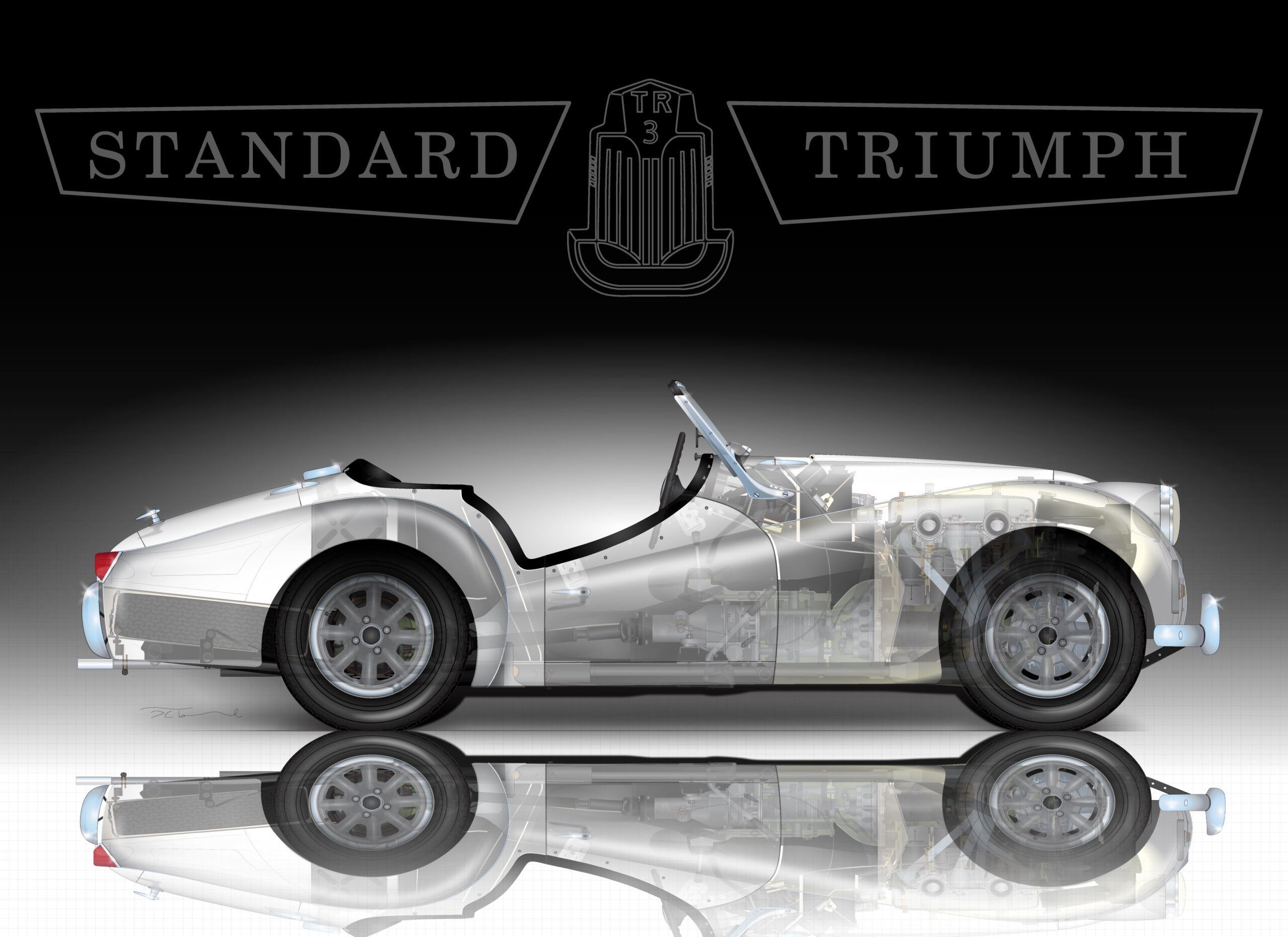 Triumph TR2/TR3 - Sports Car Art