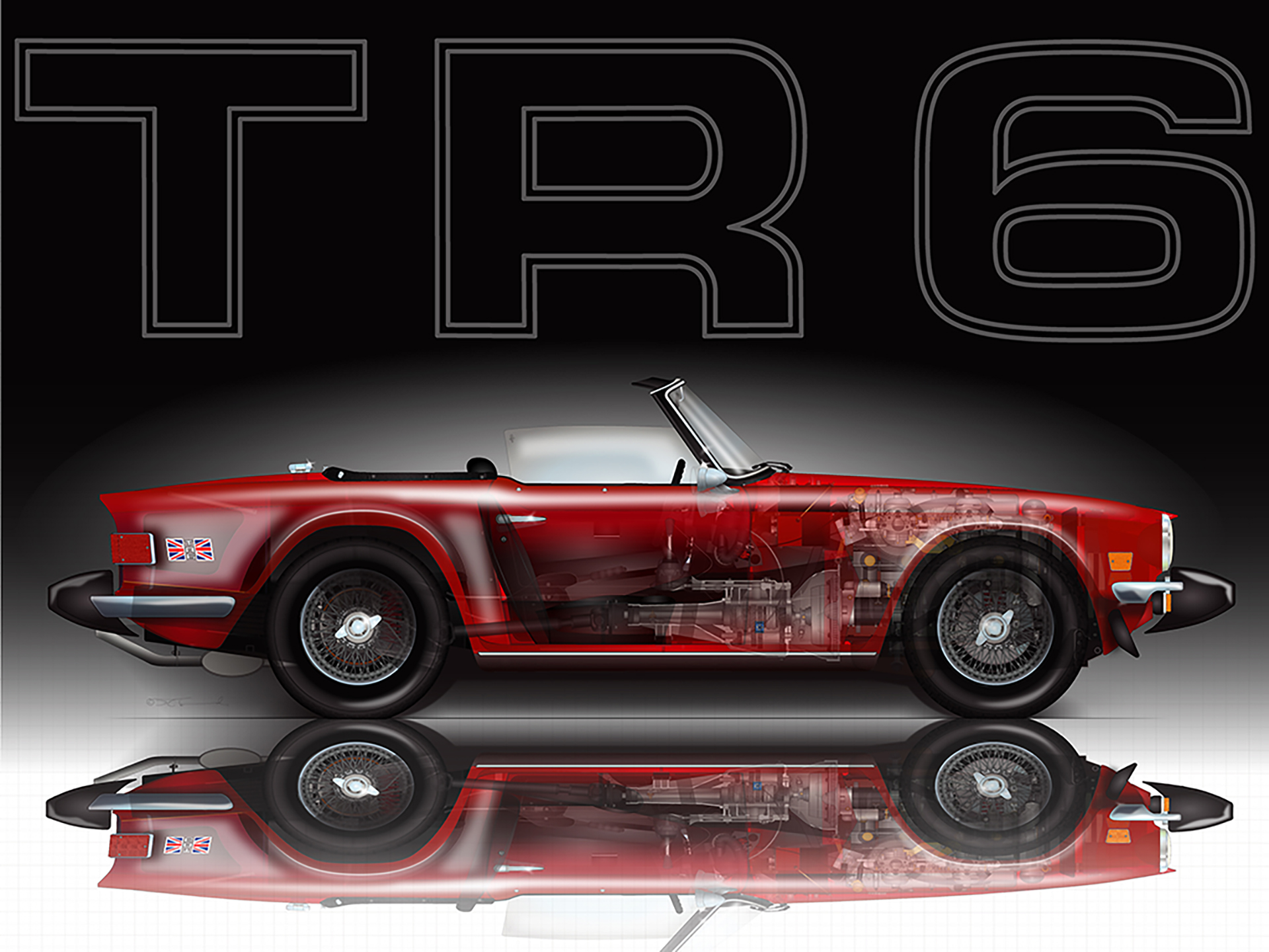 Triumph TR6 - Sports Car Art