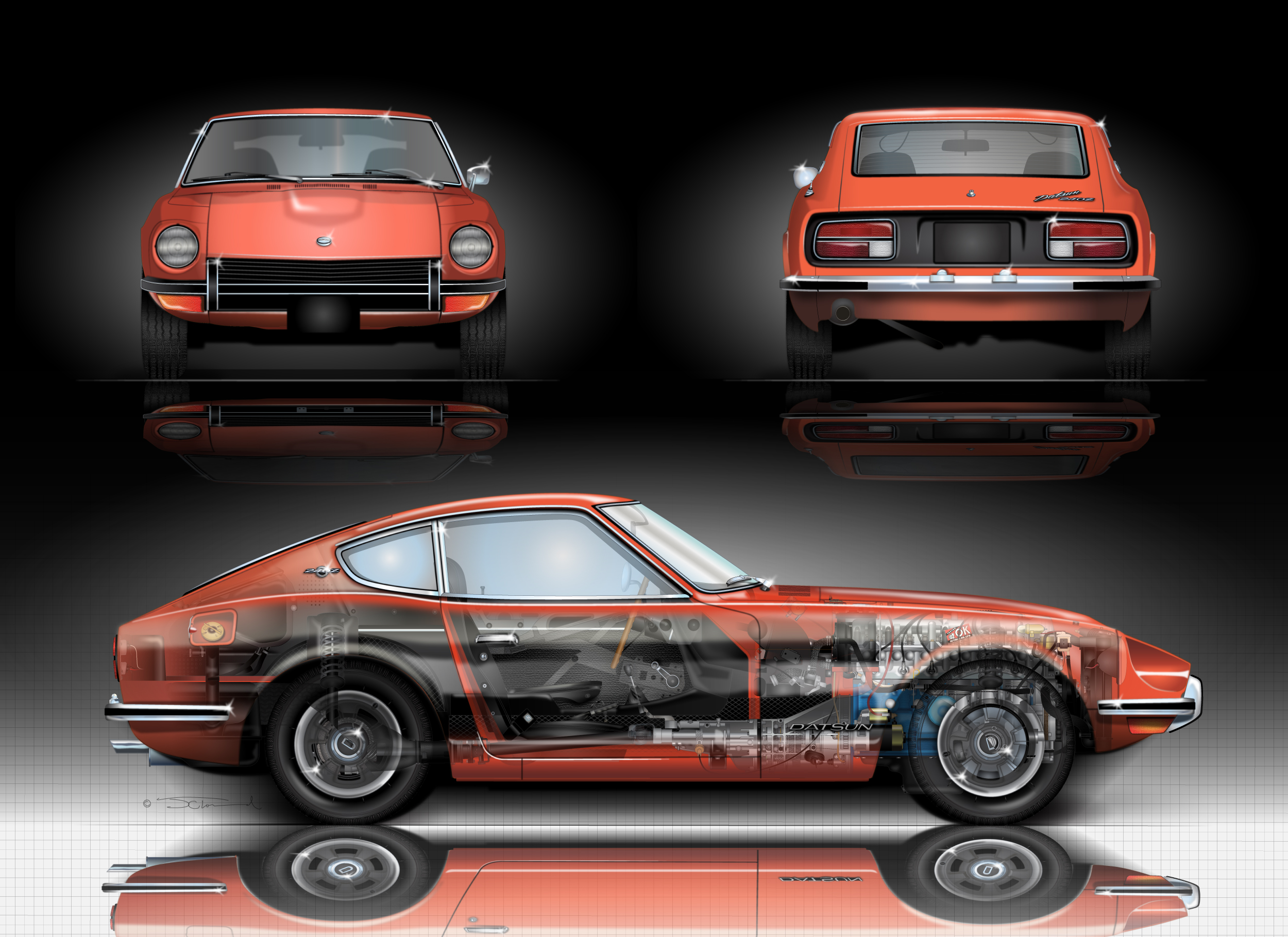 Datsun 240Z - Sports Car Art