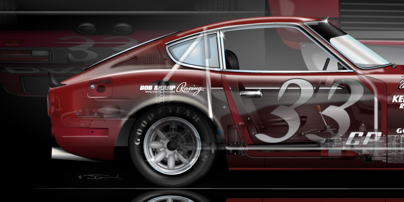 Bob Sharp Racing Datsun 240Z - Sports Car Art